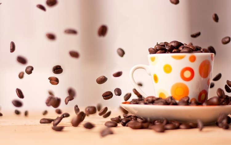 зерна, кофе, кружка, блюдце, чашка, кофейные зерна, grain, coffee, mug, saucer, cup, coffee beans