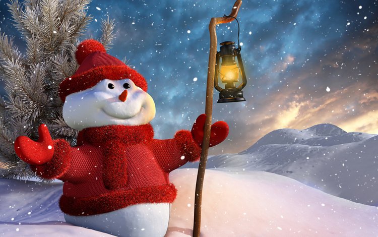 снег, фонарик, новый год, зима, улыбка, снеговик, фонарь, рождество, палка, snow, flashlight, new year, winter, smile, snowman, lantern, christmas, stick