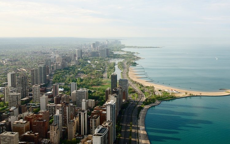 море, лето, чикаго, вид на город, сhicago, sea, summer, chicago, city view