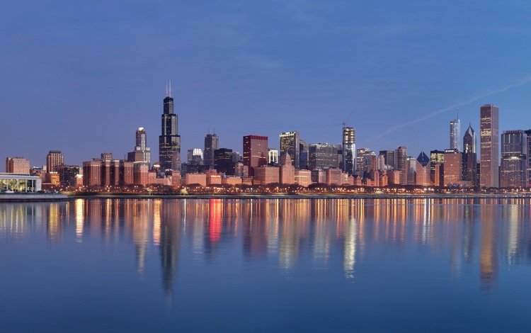 вода, отражение, небоскребы, дома, здание, чикаго, water, reflection, skyscrapers, home, the building, chicago