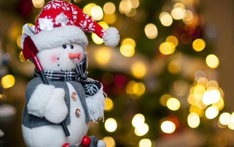 огни, новый год, снеговик, праздник, рождество, новогодние украшения, lights, new year, snowman, holiday, christmas, christmas decorations
