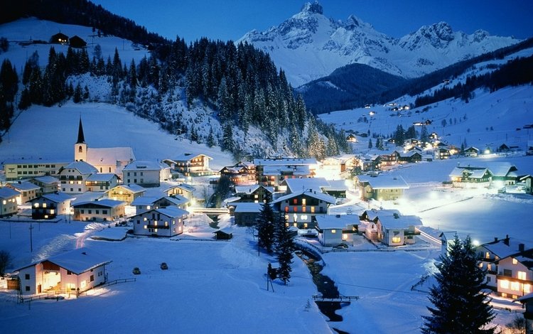 горы, снег, зима, австрия, курорт, mountains, snow, winter, austria, resort