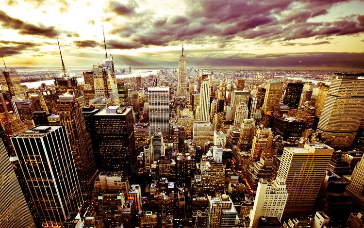 небо, вечер, тучи, город, сша, нью-йорк, the sky, the evening, clouds, the city, usa, new york