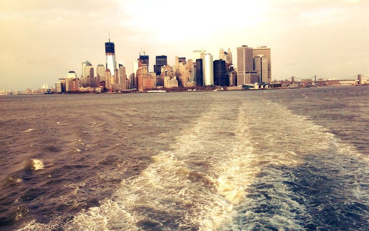 вода, волны, нью-йорк, остров, манхеттен, water, wave, new york, island, manhattan