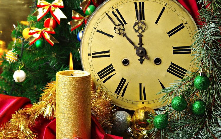 новый год, елка, зима, часы, свеча, новогодний, new year, tree, winter, watch, candle, christmas