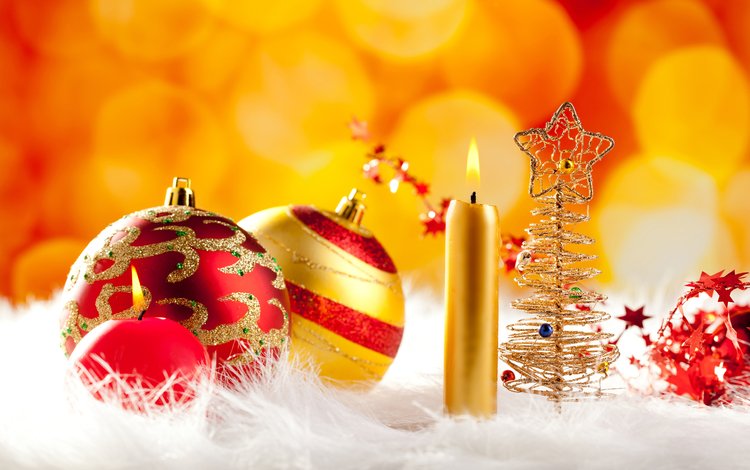 свечи, новый год, зима, блики, шарики, праздник, рождество, candles, new year, winter, glare, balls, holiday, christmas
