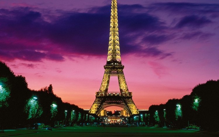 небо, закат, париж, эйфелева башня, красиво, the sky, sunset, paris, eiffel tower, beautiful