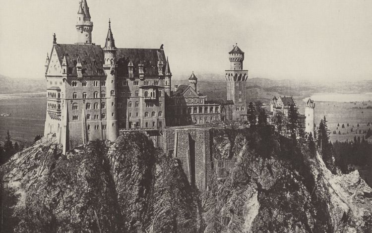 замок, германия, старое фото, бавария, замок нойшванштайн, castle, germany, old photo, bayern, neuschwanstein castle