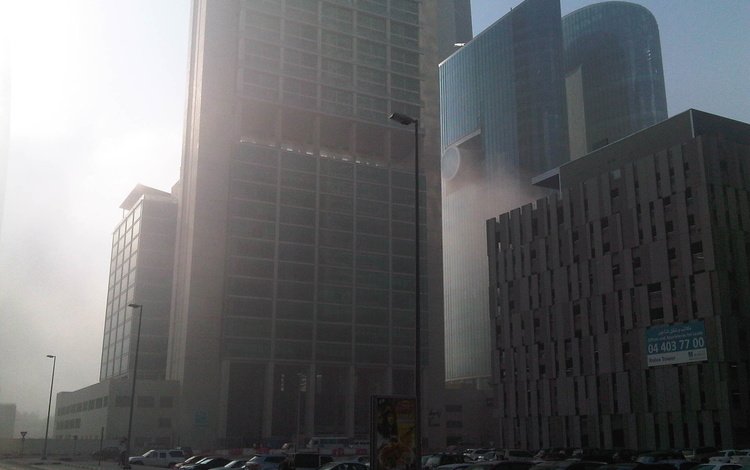 туман, небоскребы, дубай, fog, skyscrapers, dubai