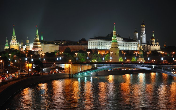 москва, кремль, город, ночной город, moscow, the kremlin, the city, night city