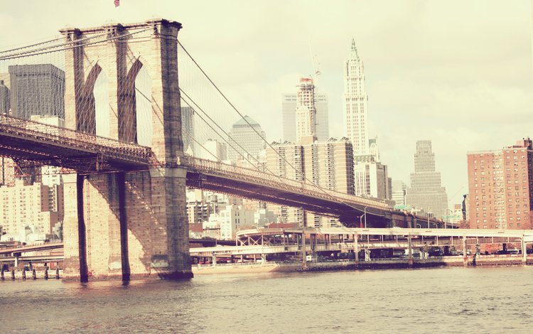 нью-йорк, бруклинский мост, new york, brooklyn bridge