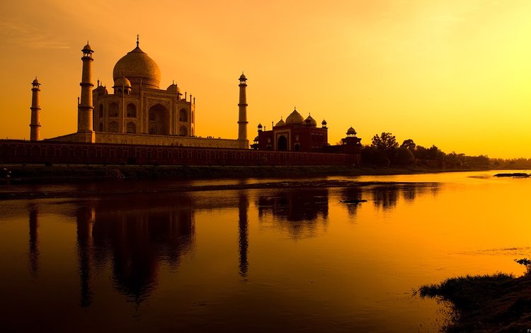 закат, индия, тадж-махал, мавзолей-мечеть, агра, sunset, india, taj mahal, the mausoleum-mosque, agra