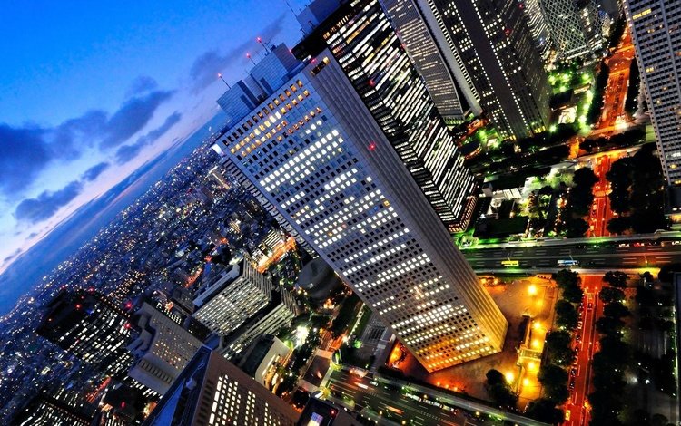 свет, огни, япония, небоскребы, токио, синдзюку, light, lights, japan, skyscrapers, tokyo