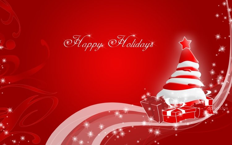 новый год, елка, зима, цвет, подарки, красный, рождество, красный фон, new year, tree, winter, color, gifts, red, christmas, red background
