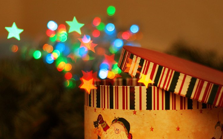огни, новый год, зима, подарок, lights, new year, winter, gift