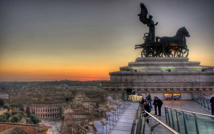 закат, панорама, италия, памятник, рим, sunset, panorama, italy, monument, rome