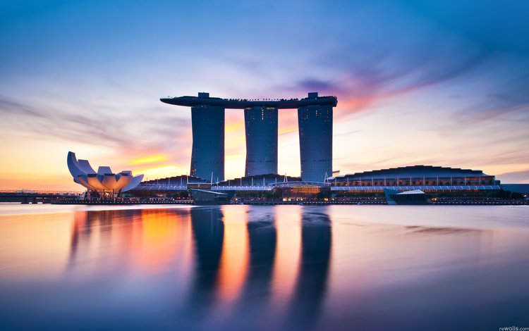 закат, вид, небоскрёб, отель, сингапур, sunset, view, skyscraper, the hotel, singapore