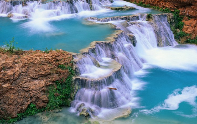 река, пейзаж, водопад, красиво, river, landscape, waterfall, beautiful