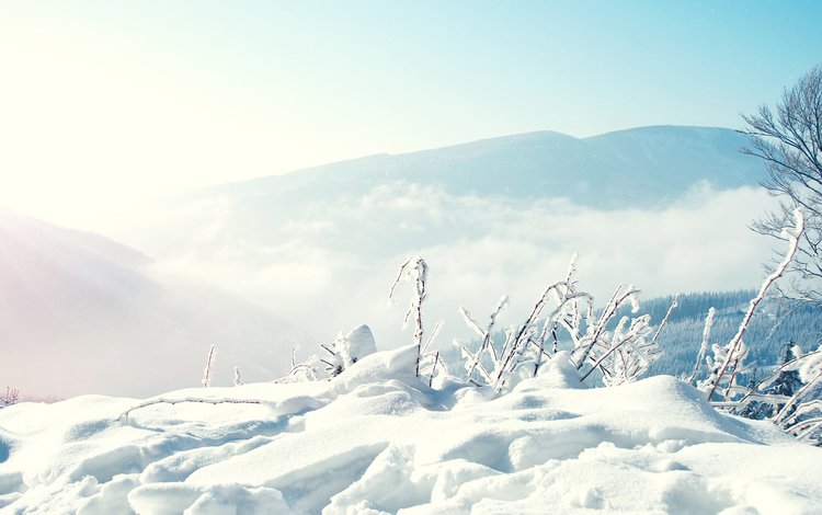 горы, снег, природа, зима, сугробы, зимний день, mountains, snow, nature, winter, the snow, winter day