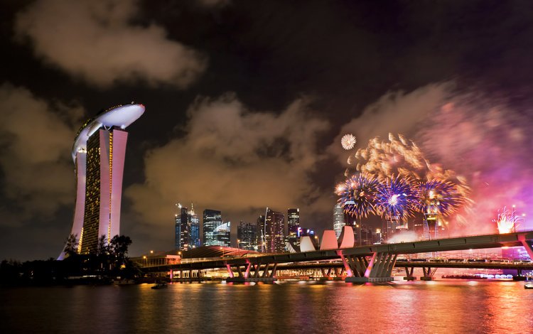праздник, фейерверк, сингапур, holiday, fireworks, singapore
