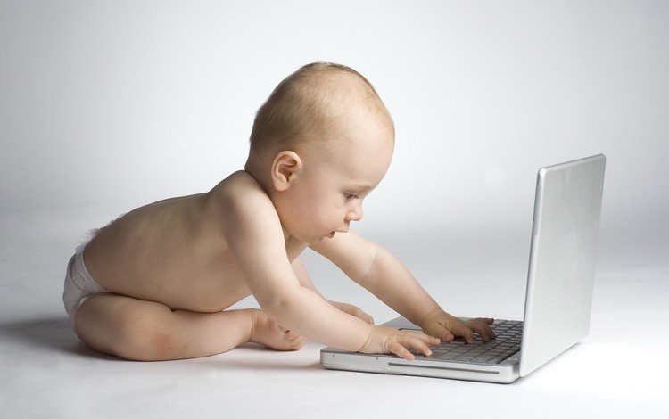 ребенок, ноутбук, child, laptop