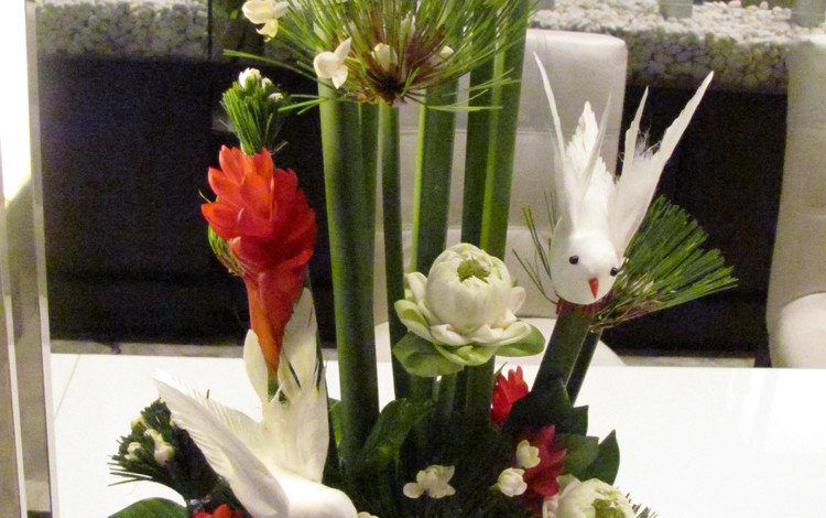 цветы, букет, птичка, cvety, krasota, tajland, композиция, флористика, flowers, bouquet, bird, composition, floral