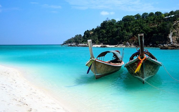 песок, пляж, лодки, тропики, sand, beach, boats, tropics