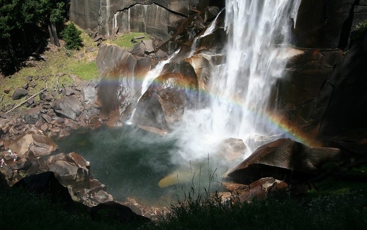 свет, скалы, камни, водопад, радуга, брызги, поток, light, rocks, stones, waterfall, rainbow, squirt, stream