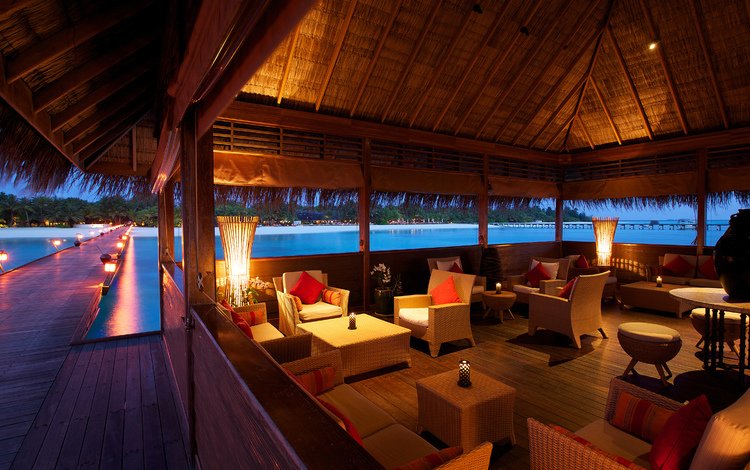 интерьер, пляж, тропики, мальдивы, interior, beach, tropics, the maldives
