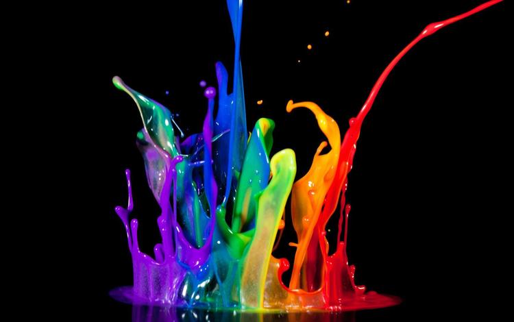 цвета, брызги, краска, черный фон, цветные, всплески, color, squirt, paint, black background, colored, bursts