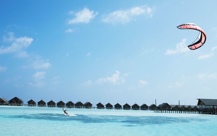 бунгало, тропики, мальдивы, кайтсёрфинг, небесный серфинг, bungalow, tropics, the maldives, kitesurfing, heavenly surf