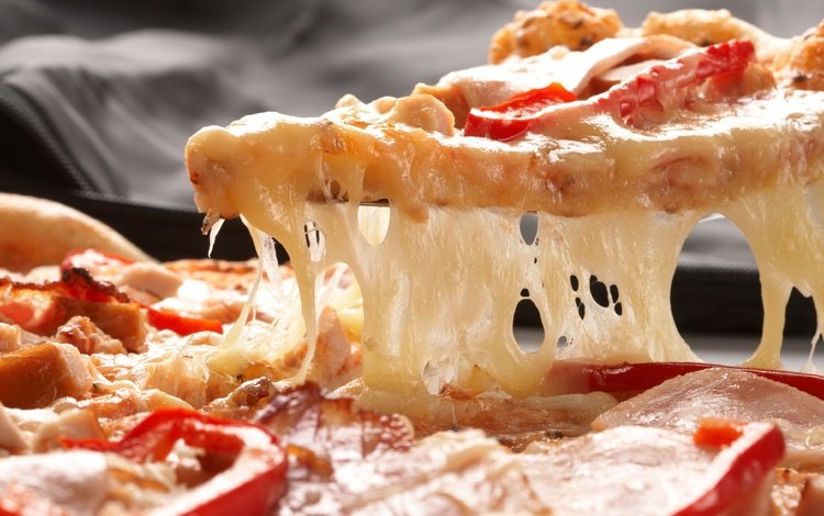 сыр, выпечка, помидоры, пицца, паприка, ветчина, cheese, cakes, tomatoes, pizza, paprika, ham