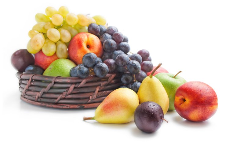 виноград, фрукты, яблоки, корзинка, груши, сливы, нектарин, grapes, fruit, apples, basket, pear, plum, nectarine