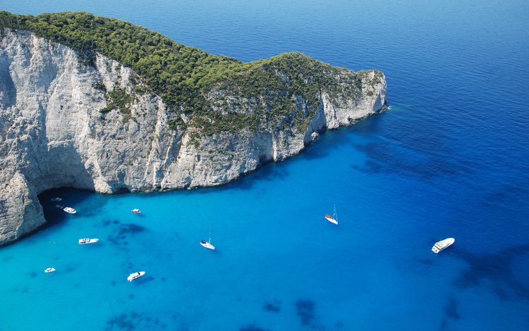 природа, яхты, гора, остров, греция, парусники, nature, yachts, mountain, island, greece, sailboats