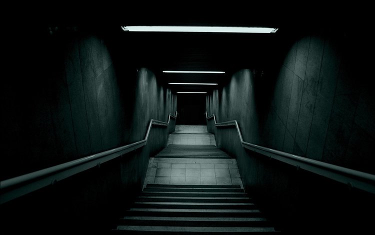 лестница, ступеньки, лампа, перила, темнота, жутко, ladder, steps, lamp, railings, darkness, creepy