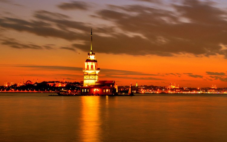 закат, стамбул, девичья башня, maiden's tower, the maiden's tower, bosphorus, sunset, istanbul, maiden tower