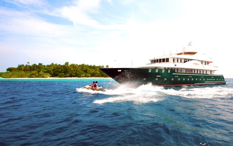 яхта, остров, тропики, мальдивы, yacht, island, tropics, the maldives