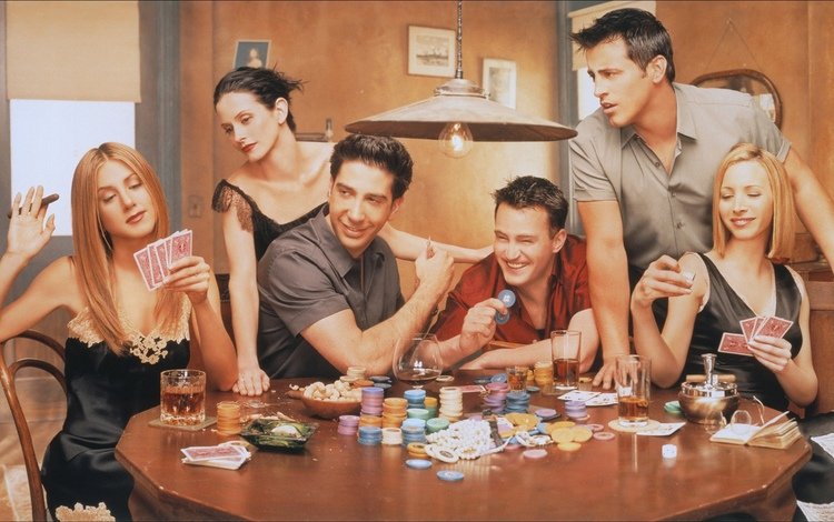 покер, стол, актеры, друзья, сериал, «друзья», poker, table, actors, friends, the series, "friends"
