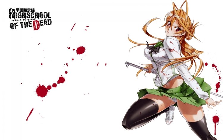 аниме, highschool of the dead, anime