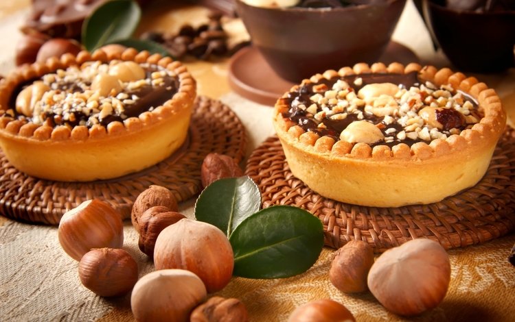 орехи, шоколад, сладкое, десерт, пирожные, лесные, тарталетки, nuts, chocolate, sweet, dessert, cakes, forest, tartlets
