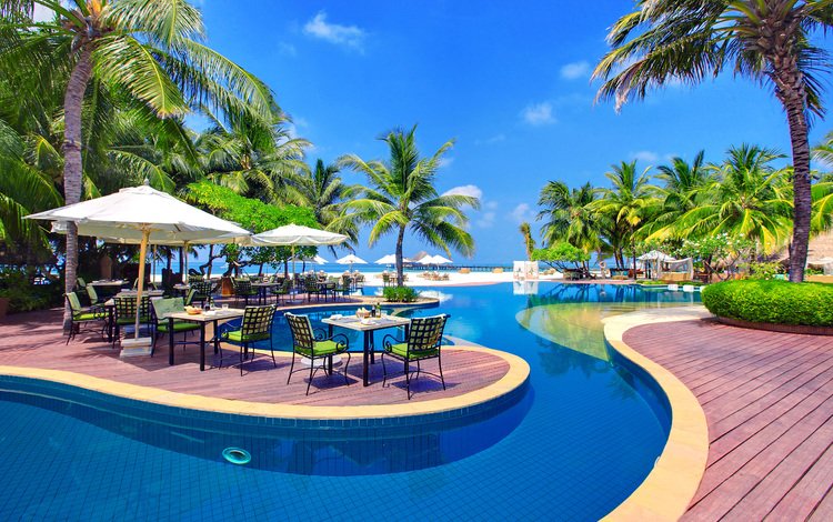 курорт, ресторан, тропики, мальдивы, resort, restaurant, tropics, the maldives