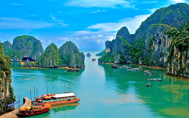 скалы, море, бухта, тропики, вьетнам, rocks, sea, bay, tropics, vietnam