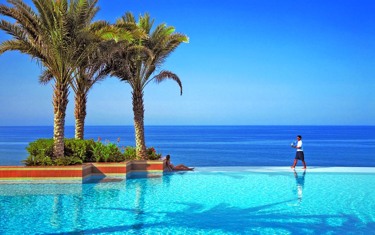 море, бассейн, курорт, тропики, мальдивы, sea, pool, resort, tropics, the maldives