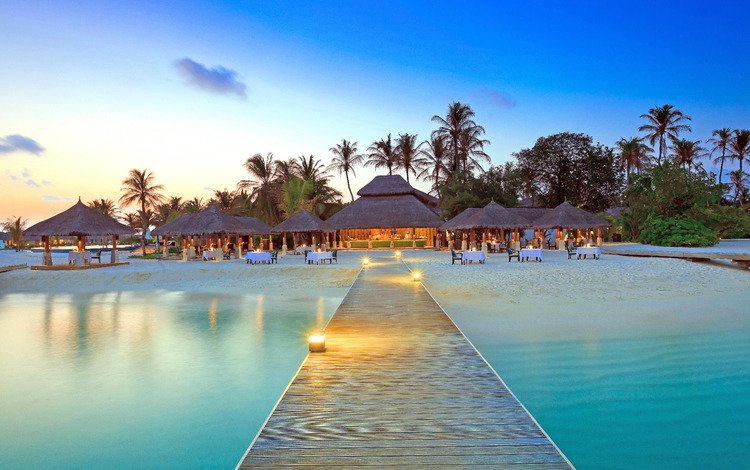 море, пляж, курорт, ресторан, тропики, мальдивы, sea, beach, resort, restaurant, tropics, the maldives