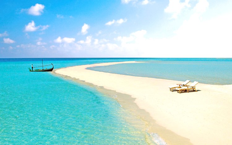 море, пляж, лодка, остров, тропики, мальдивы, sea, beach, boat, island, tropics, the maldives