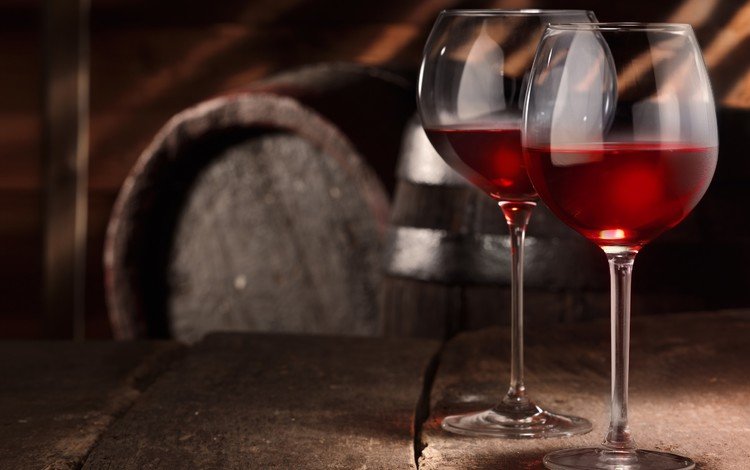 стол, вино, бокалы, бочки, красное, бочонок, погреб, table, wine, glasses, barrels, red, barrel, cellar