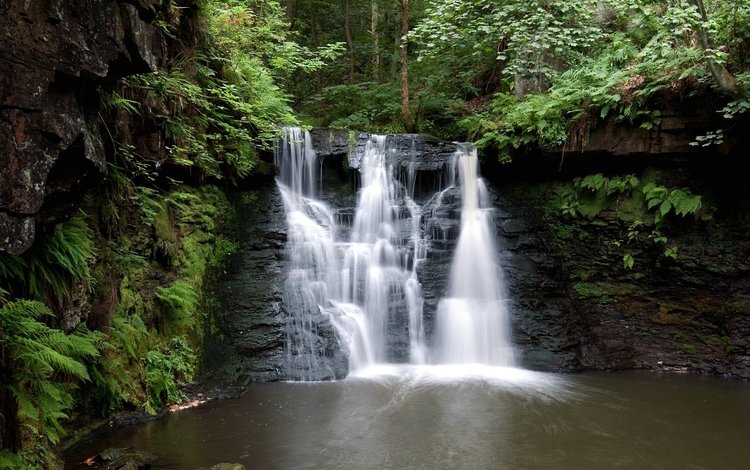 природа, скала, водопад, англия, каскад, йоркшир, nature, rock, waterfall, england, cascade, yorkshire