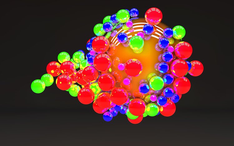 шары, разноцветные, графика, шарики, черный фон, цветные, 3д, balls, colorful, graphics, black background, colored, 3d