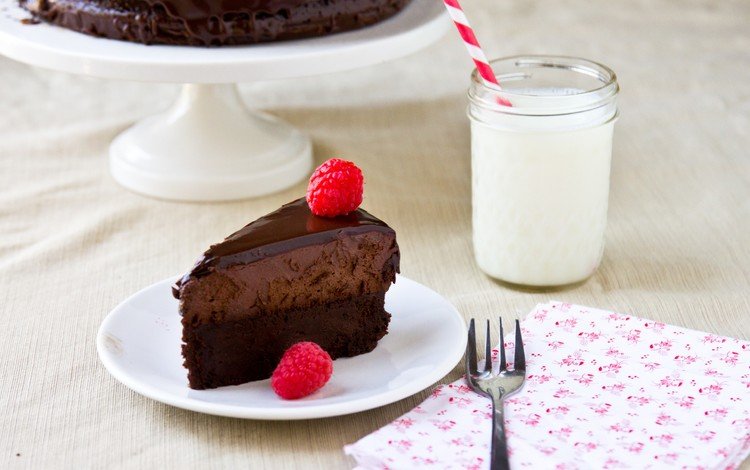 малина, молоко, сладкое, торт, десерт, кусочек, шоколадный, raspberry, milk, sweet, cake, dessert, piece, chocolate