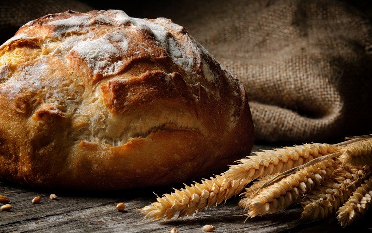 зерна, пшеница, хлеб, колоски, выпечка, мешковина, хлебобулочные изделия, grain, wheat, bread, spikelets, cakes, burlap, bakery products